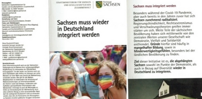 Derartige Flyer wurden offenbar an sächsische Haushalte verteilt. Dabei handelt es sich nicht um eine Veröffentlichung des Sozialministeriums.