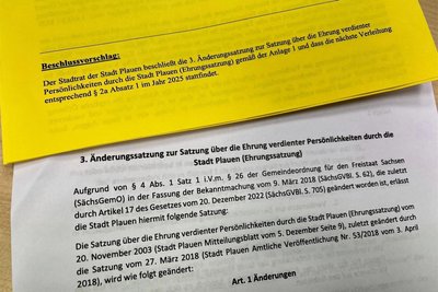 Der Plauener Stadtrat entscheidet am 17. Oktober über die geänderte Satzung. Der Verwaltungsausschuss gab bereits grünes Licht.