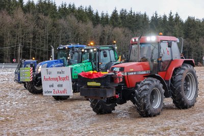 Landwirte bei einem Protest an einer Landstraße im Vogtland im Januar 2024. „Man wird auch noch in zehn Jahren von diesen Bauernprotesten sprechen.“