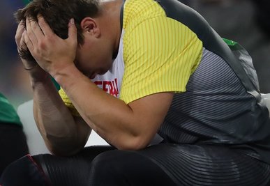 Ohne Medaillen blieben auch die mit großen Hoffnungen aus Sachsen nach Brasilien gereisten Leichtathleten, vor allem die Kugelstoßer Christina Schwanitz und David Storl (im Bild).