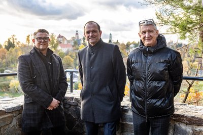 Lions-Präsident Dirk Hertel, OB Gerd Härtig und Pressesprecher Wolfgang Dorn (v. l.).