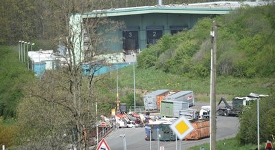Die Müllbehandlungsanlage des Abfallwirtschaftsverbandes Chemnitz an der Deponie Weißer Weg in Chemnitz.