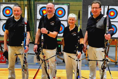 Das Plauener Team in Chemnitz: (von links) Vizemeister Nicolas Felly, Sven Teßmer, Petra Gärtner und Rainer Künzel.