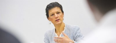 Sahra Wagenknecht beim Redaktionsgespräch der "Freien Presse" in Chemnitz.