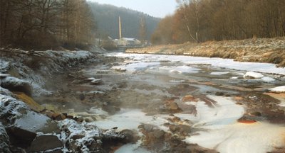Drei Fotos aus dem Archiv des Naturschutzverbandes Sachsen: Die Freiberger Mulde führte im Bereich der "Steyermühle" bei Siebenlehn wenig Wasser. Der Fluss war zu großen Teilen in den Mühlgraben gelenkt worden, um Strom zu erzeugen. Laut Internetportal energymap.info lieferte die 375-Kilowatt-Anlage pro Jahr reichlich 1000 Megawattstunden. Fische kommen hier schwer durch - durch die Kraftwerksturbine aber noch viel weniger. 