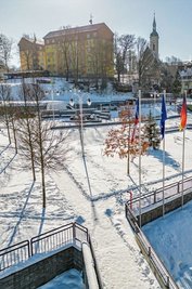 Blick auf die Gemeinsame Mitte in Bärenstein/Vejprty. Dort sollte am 13. Mai der Europatag gefeiert werden - in Regie der Europäischen Kommission sowie des Europäischen Parlaments. 