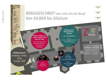 Der Nachbau einer Gaslaterne (r.), die Wilhelm August Lampadius Anfang des 19. Jahrhunderts in Freiberg entwickelte, wird im Erdgeschoss der neuen Dauerausstellung (l.) zu sehen sein.