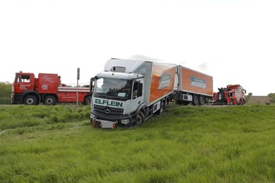 Lkw-Unfall am Montag am Kreuz Chemnitz