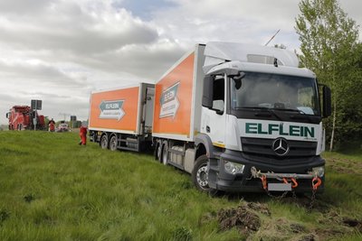 Lkw-Unfall am Montag am Kreuz Chemnitz