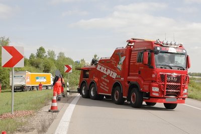 Lkw-Unfall am Montag am Kreuz Chemnitz