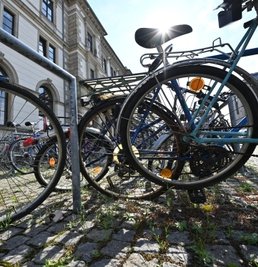 Rund 100 Stellplätze für Fahrräder gibt es auf dem Bahnhofsvorplatz. Einige sind dauerhaft belegt - von "Fahrradleichen". 