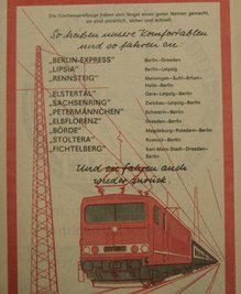 Plakat-Werbung für den "Städteexpress". Angesichts langer Wartezeiten auf ein Auto nutzten DDR-Bürger gern den Zug.