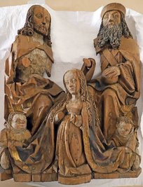 Der Frankenberger Altar (im Bild Teile) wurde seit 2017 restauriert. Er wird erstmals im zweiten Obergeschoss (l.) der neuen Dauerausstellung gezeigt.