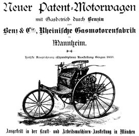 Ehrendiplom 1888 für den Patent- Motorwagen: Benz.