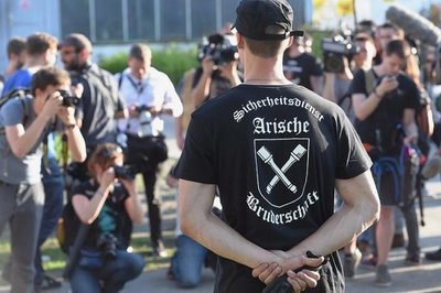 Das "Schild und Schwert"-Festival fand am 20. April 2018 im sächsischen Ostritz statt.