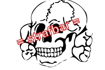 SS-Totenkopf - öffentliches Verwenden strafbar. Quelle: Landesamt für Verfassungsschutz Sachsen