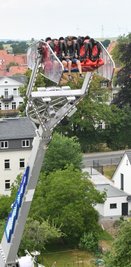 Freiberg von oben. Der Rummel hatte viele Attraktionen. 