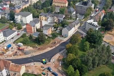 Die B-175-Baustelle in Werdau.