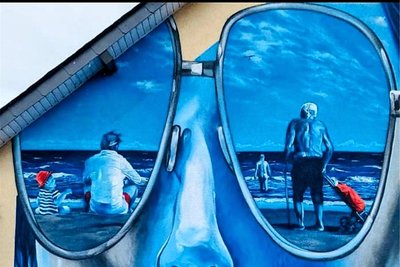 Das jüngste Werk von Graffiti-Künstler beim Festival im Juli 2023 in Frankreich.