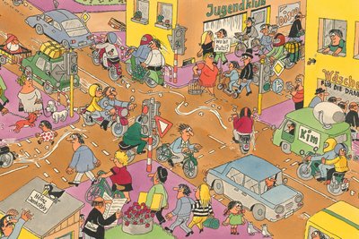 Bunter Osten: Wimmelbild von Heinz Jankofsky.