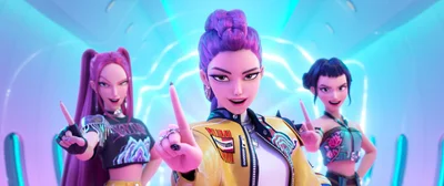 Die Band Huntrix im Animationsfilm "KPop Demon Hunters". (Netflix-Handout)