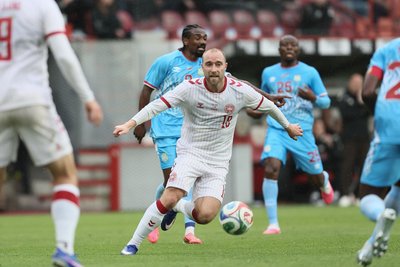 Christian Eriksen beim Länderspiel der Dänen gegen DR Kongo.