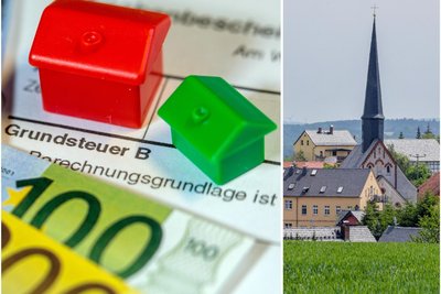 Dennheritz im Landkreis Zwickau (r.) gehört zu den Gemeinden, in denen der neue Hebesatz für die Grundsteuer B über der Empfehlung des Landes liegt.