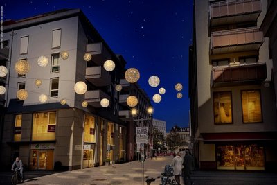 Visualisierung der geplanten Lichtinstallation.