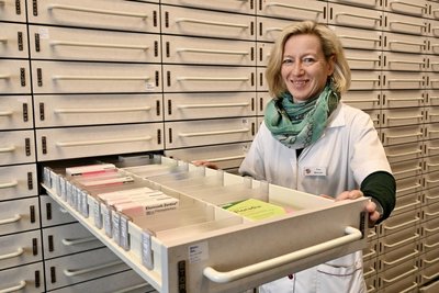 Apothekerin Antje Bertram, Inhaberin der Vogelbeer-Apotheke in Lauter, wünscht sich Bürokratieabbau.
