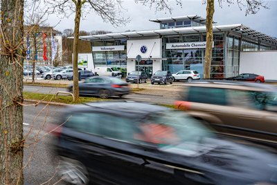Gehört seit 2003 zur Volkswagen Automobile Chemnitz GmbH: Das VW-Autohaus an der Müllerstraße in Chemnitz.