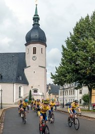 Die Teilnehmer des European Peace Ride passierten am Samstagvormittag Olbernhau. 