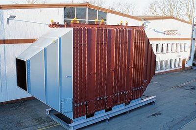 Das ist ein Wärmetauscher der Plauener Firma Tubetech für eine Müllverbrennungsanlage in Dubai. 