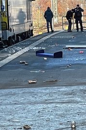 So sah der Zug bei Ankunft am Hauptbahnhof aus.