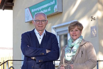 Bodo Schulze und Jana Schilling führen die Wohnungsgenossenschaft Crimmitschau, die seit mehr als 70 Jahren besteht.
