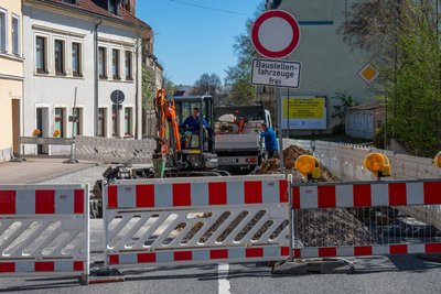 Die sonst vielbefahrene Straße - die Route nach Freiberg - ist für mehrere Wochen gesperrt.