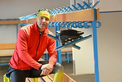 Eisschnelllauf Nico Ihle beim Training im Chemnitzer Küchwald.