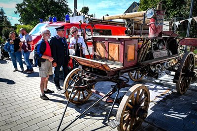 Historische Technik war ausgestellt. Dazu gehörte auch diese funktionstüchtige Motorspritze von 1925 aus Lauenhain.