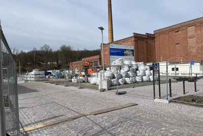 Wo jetzt noch Baumaterial gelagert wird, sollen später Wohnhäuser stehen.