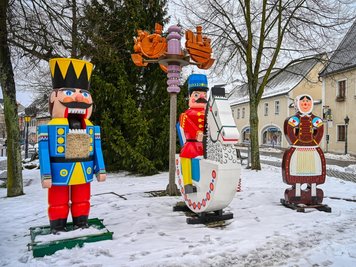 Das Olbernhauer Reiterlein mit "Verwandten" in Olbernhau.
