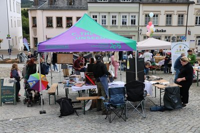 Auf dem Markt gab es jede Menge Mitmach-Angebote.
