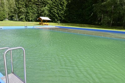 Rechtzeitig zum Beginn der Badesaison ist das Becken des Waldbades Triebel ausreichend mit Wasser gefüllt. Foto: