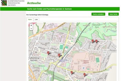 Per KVS-Suchmaske sind in Frankenberg aktuell acht Hausärzte zu finden, in zwei Praxen jeweils zwei.