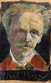 Stephan Klenner-Ottos kolorierte Zeichnung "Karl May".