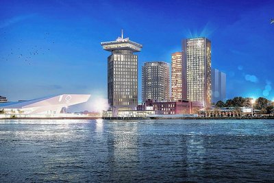 Entwurf der Y-Towers in Amsterdam: Die vogtländische Handwerksfirma KSI Kältetechnik liefert die Kühlanlage für die Gastronomie eines Tagungshotels, das in einem der Hochhäuser einziehen wird. 