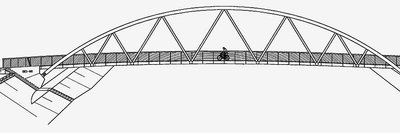 Der Plan: So soll die Fuß- und Radwegbrücke am Baumwollpark aussehen. 