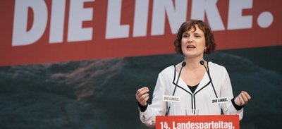 Nicht nur wegen ihrer 84,8 Prozent war sie die Siegerin in Glauchau: Spitzenkandidatin in Sachsen und Linke-Chefin Katja Kipping.