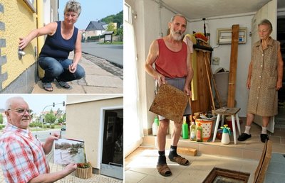 Vier Meeraner "Abwasser-Opfer" stehen stellvertretend für viele Dutzend Betroffene. Von oben links im Uhrzeigersinn: Adelheid Oehler, Kurt und Isolde Dau und Friedrich Fröhlich.