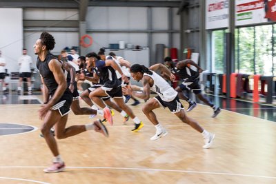 Tempo von Beginn an: die Niners Chemnitz beim ersten Training.