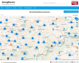 Das Stromtankstellen-Verzeichnis von Going Electric.