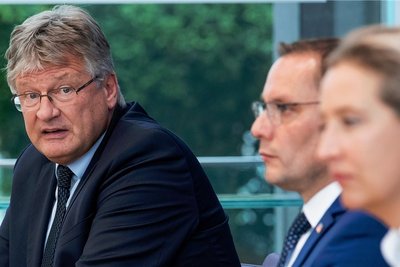 AfD-Chef Jörg Meuthen (v.l.) interpretiert das Wahlergebnis anders als die Spitzenkandidaten Tino Chrupalla und Alice Weidel. 